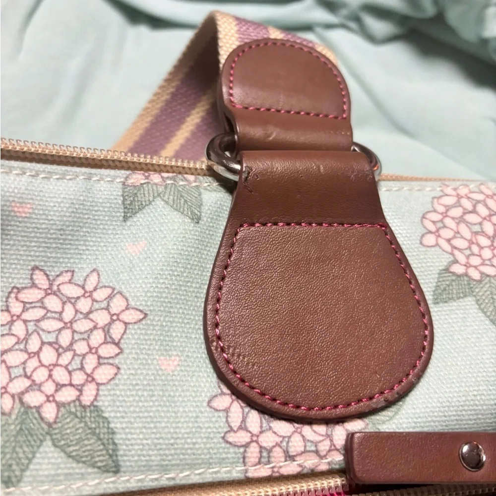 Cream and Sea foam Green Diaper Bag